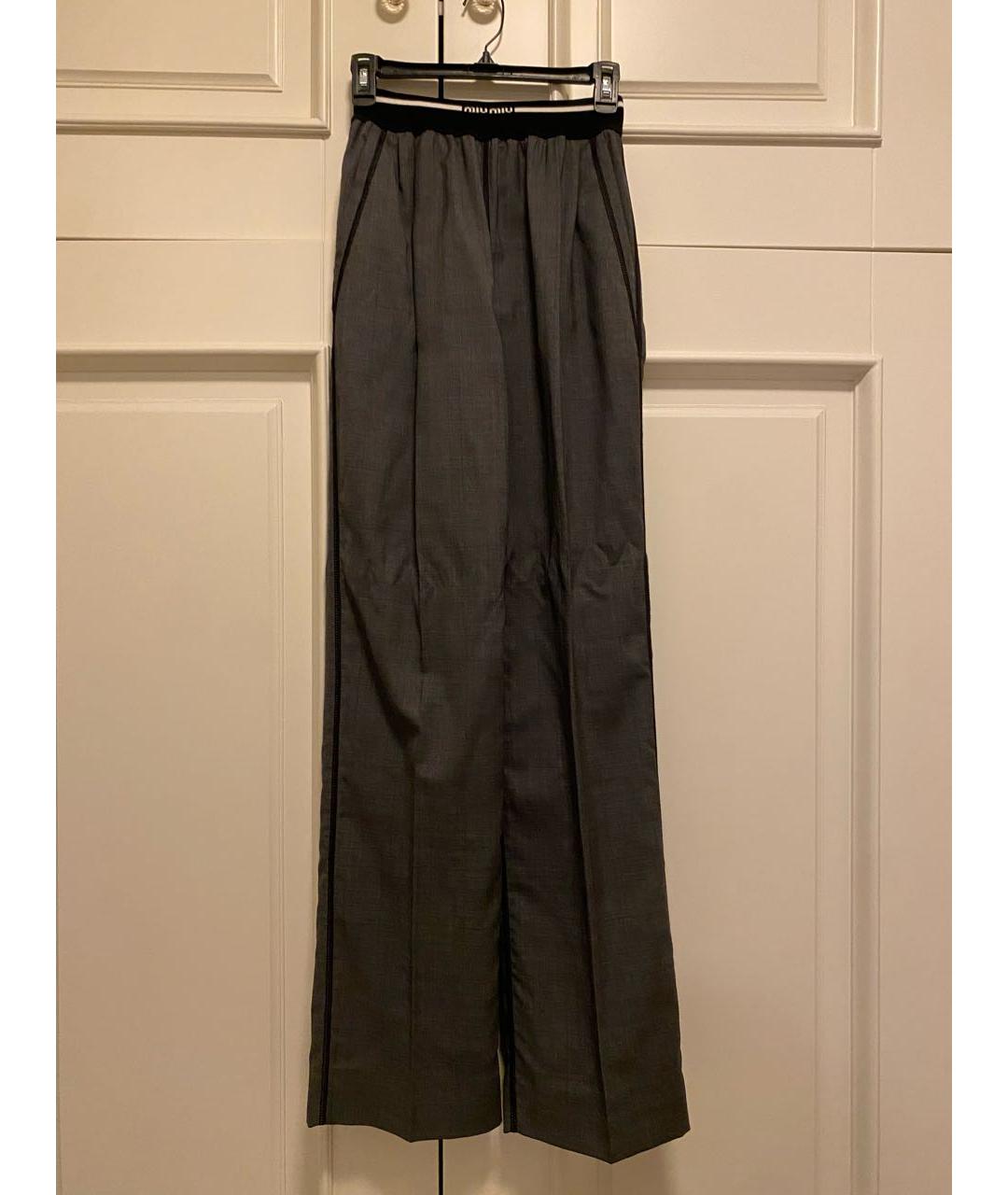 MIU MIU Антрацитовые прямые брюки, фото 4