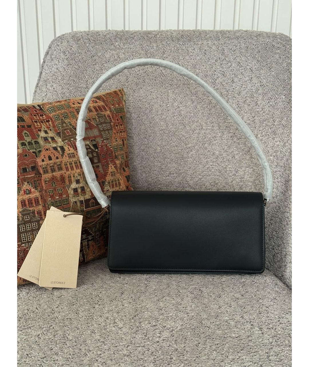 12 STOREEZ Черная кожаная сумка с короткими ручками, фото 2