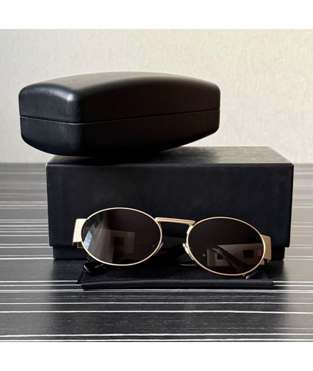 VERSACE Золотые металлические солнцезащитные очки, фото 5