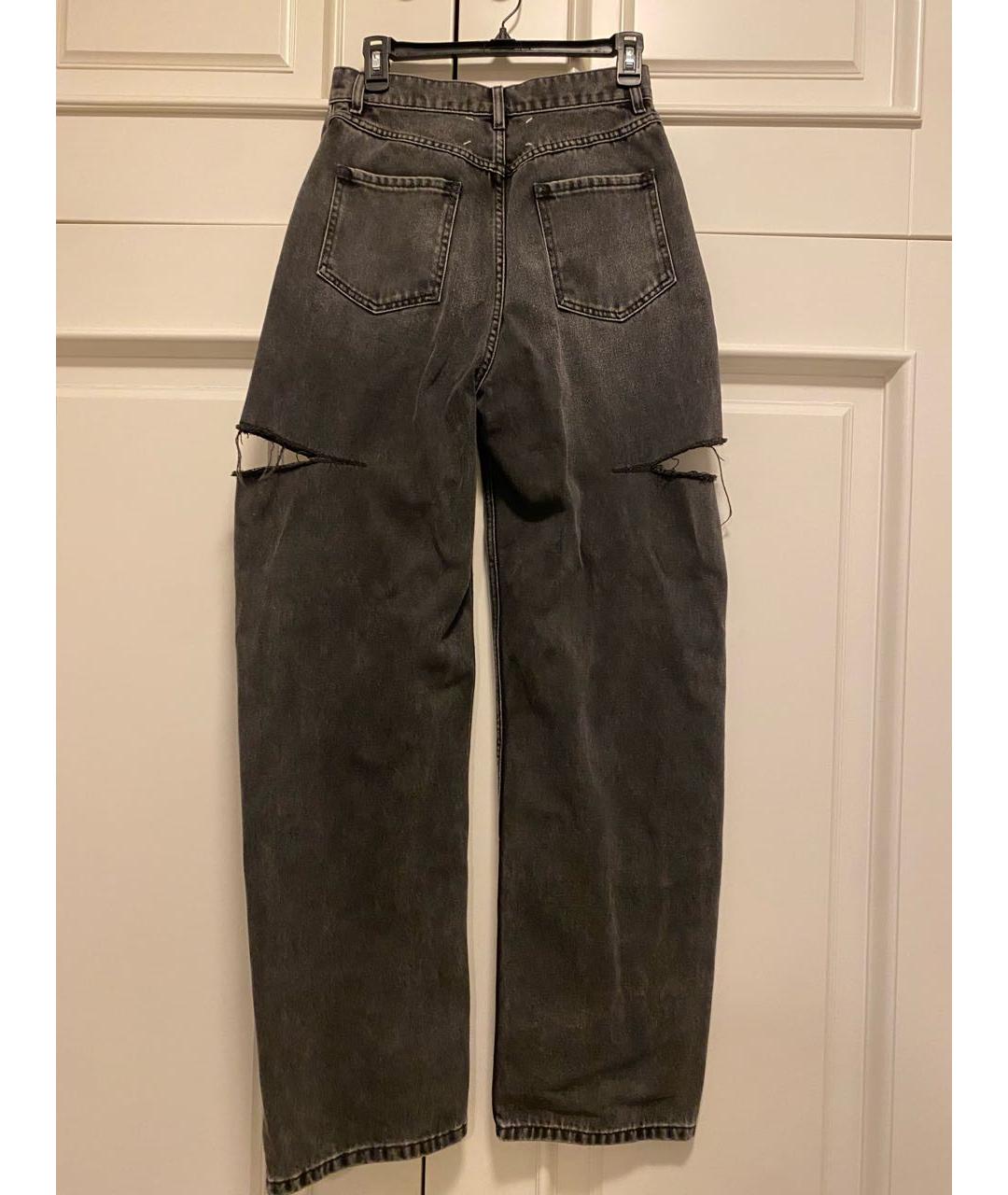 MAISON MARGIELA Черные хлопковые прямые джинсы, фото 2