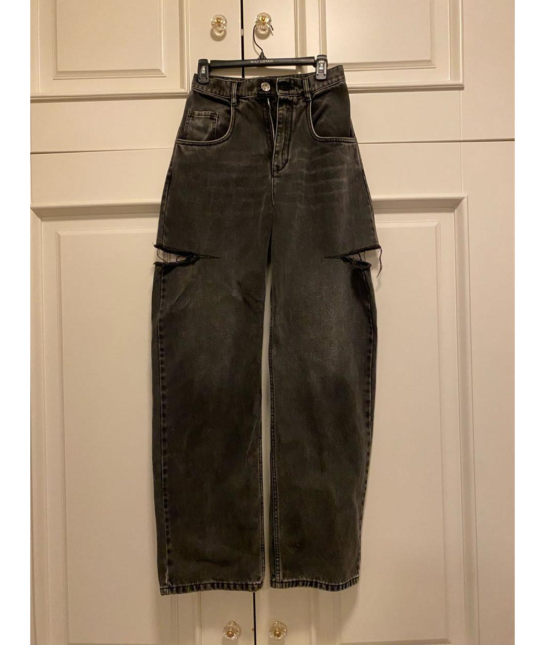 MAISON MARGIELA Черные хлопковые прямые джинсы, фото 4