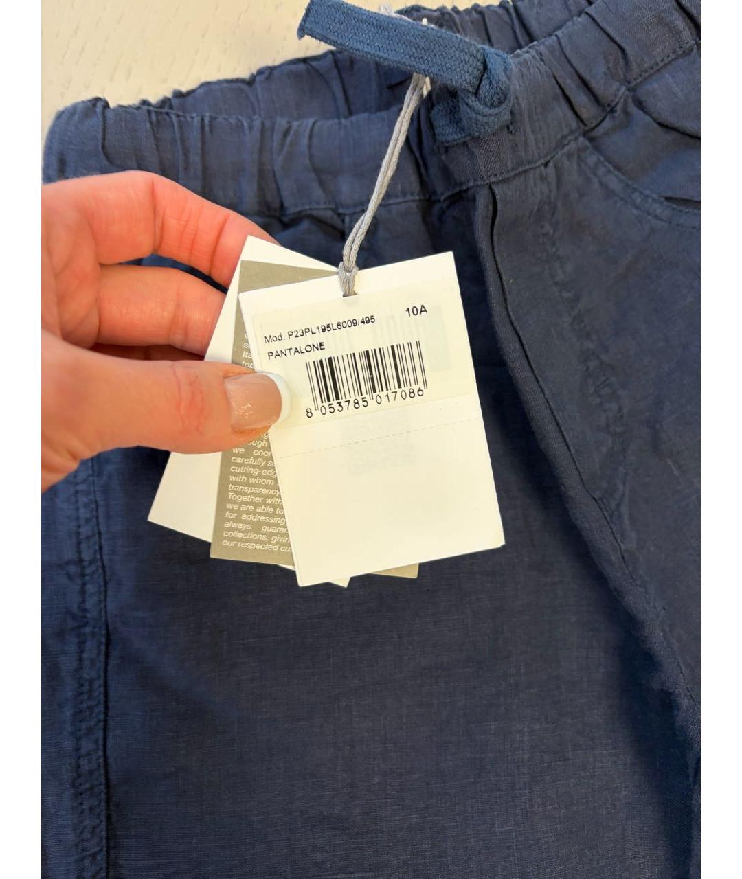 IL GUFO Темно-синие льняные брюки и шорты, фото 3