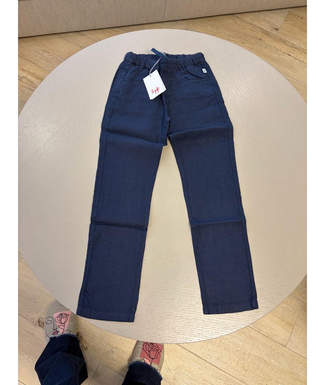 IL GUFO Темно-синие льняные брюки и шорты, фото 6