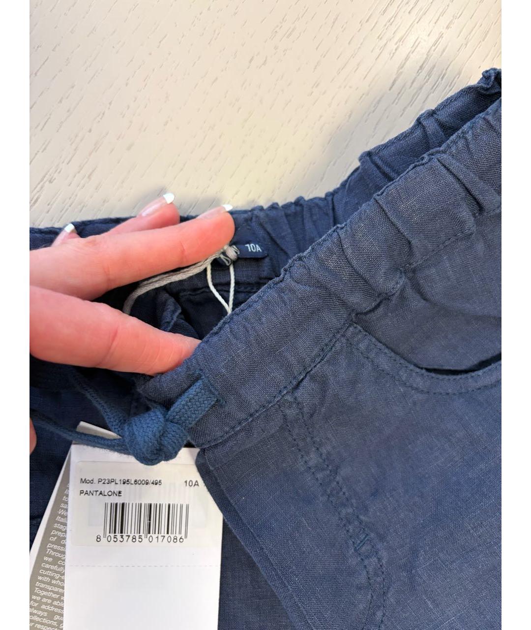 IL GUFO Темно-синие льняные брюки и шорты, фото 4