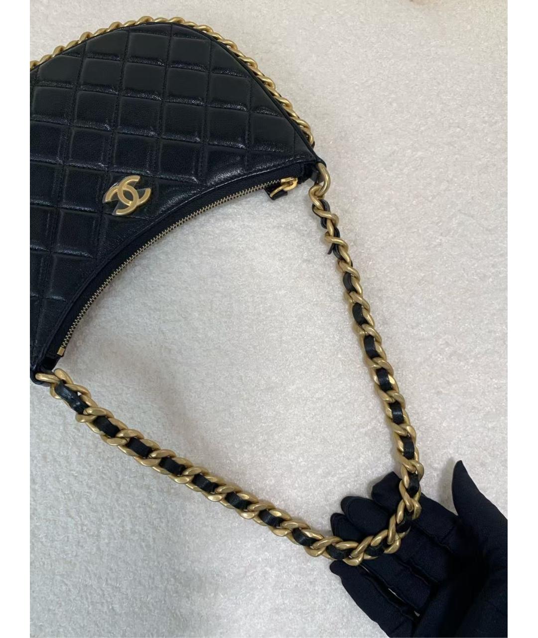 CHANEL Черная кожаная сумка через плечо, фото 4