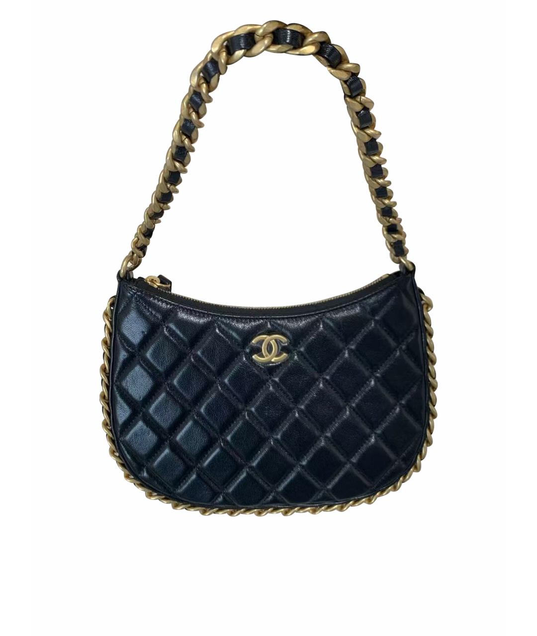 CHANEL Черная кожаная сумка через плечо, фото 1