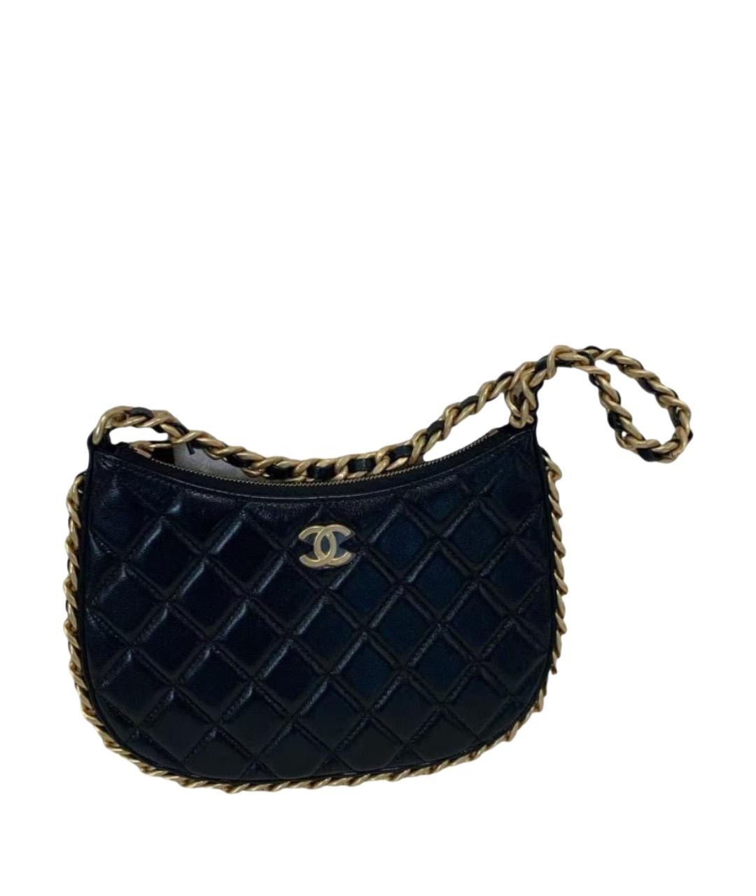 CHANEL Черная кожаная сумка через плечо, фото 2