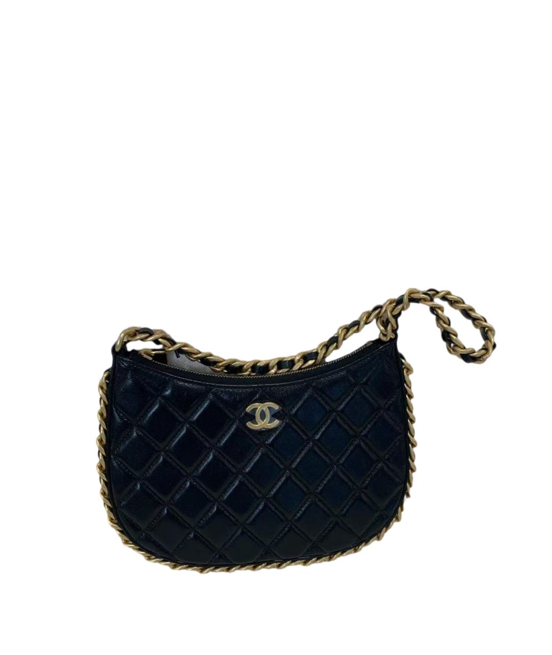 CHANEL Черная кожаная сумка через плечо, фото 8