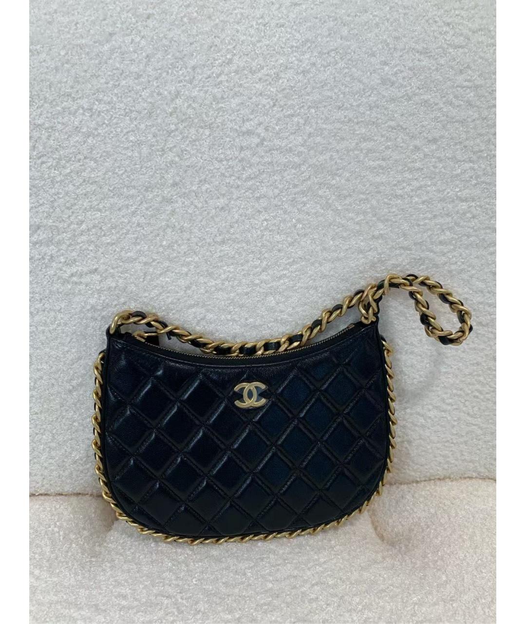 CHANEL Черная кожаная сумка через плечо, фото 3