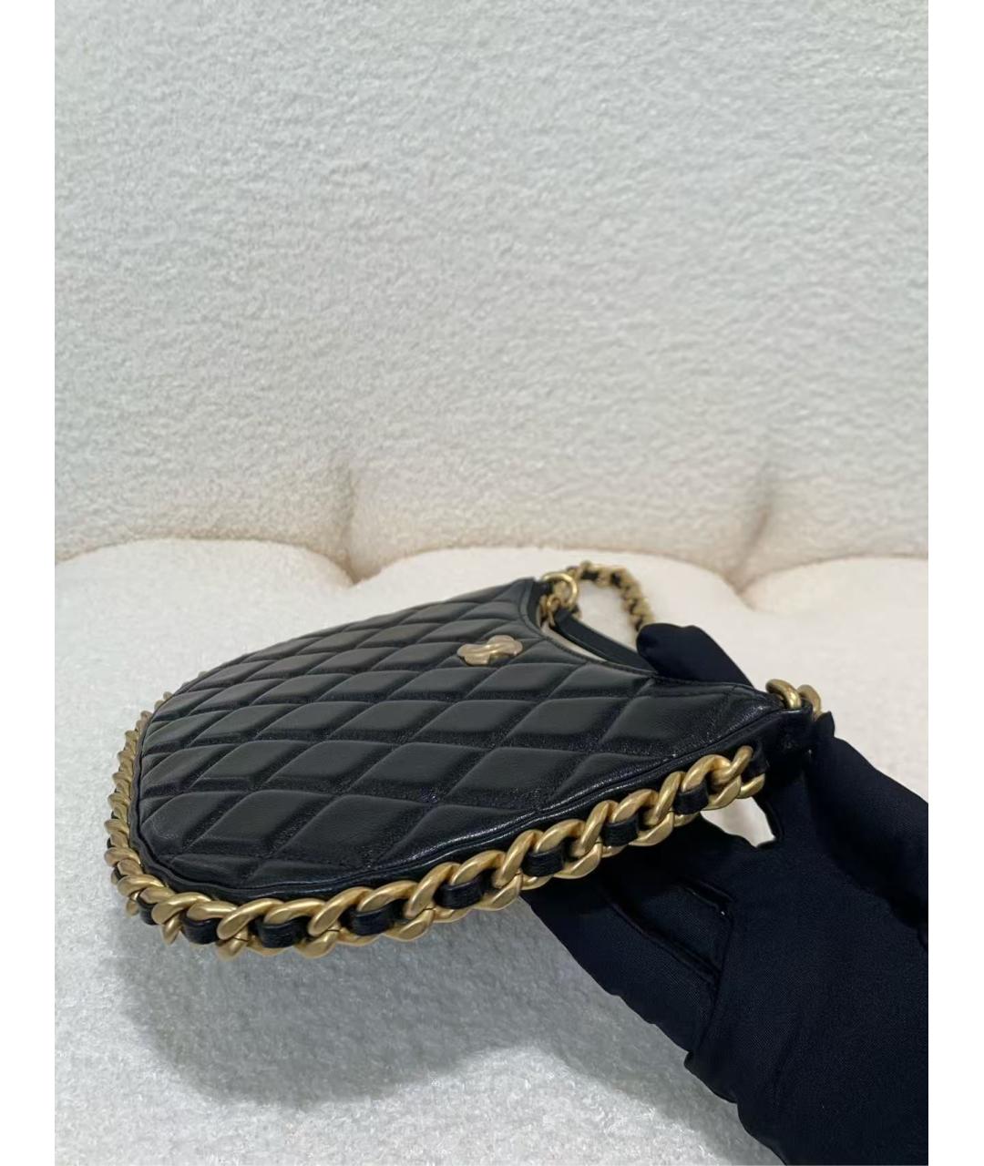 CHANEL Черная кожаная сумка через плечо, фото 7