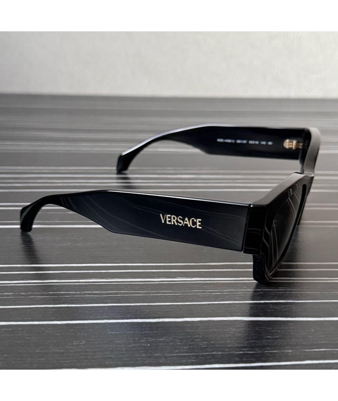 VERSACE Черные пластиковые солнцезащитные очки, фото 2