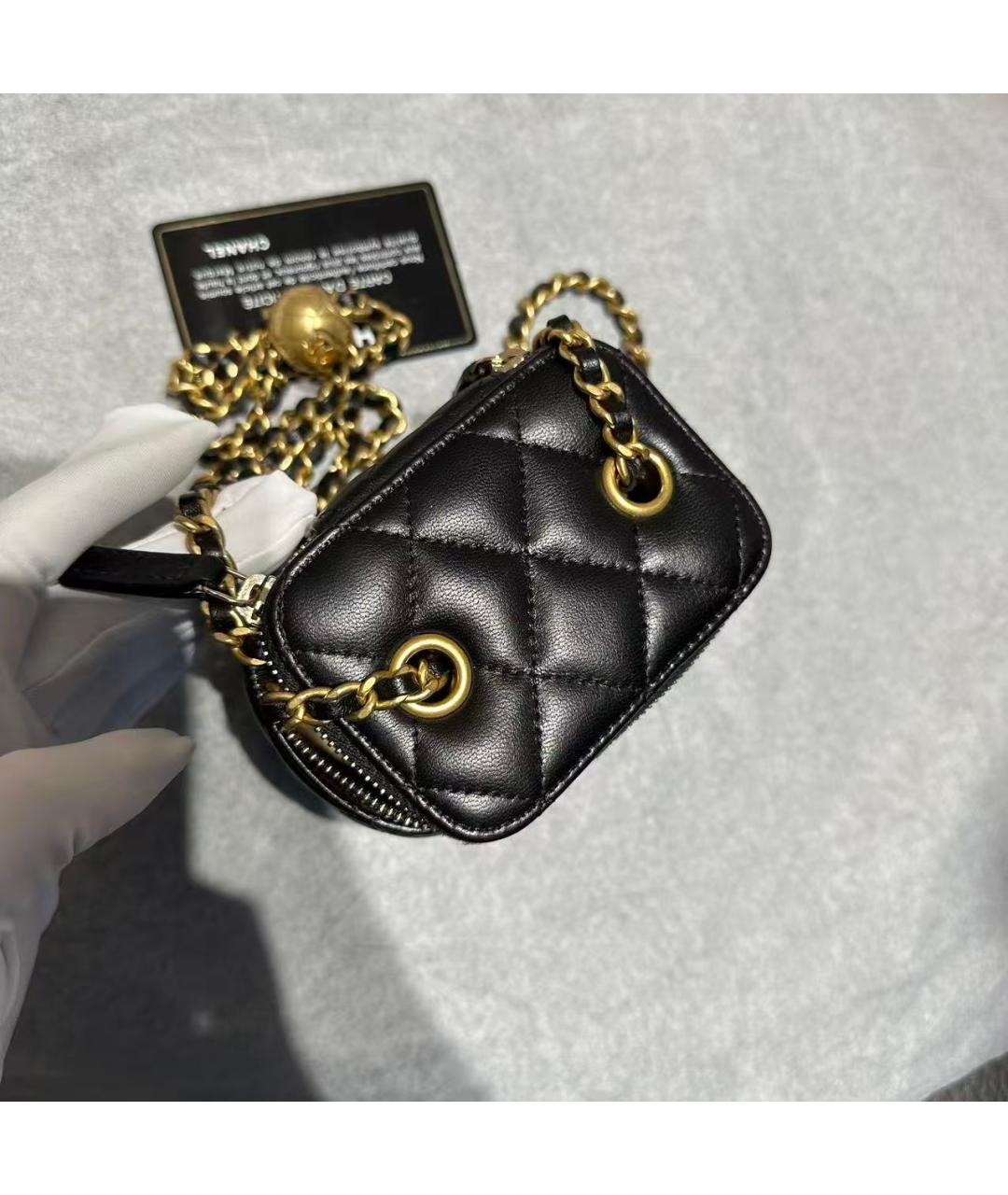 CHANEL Черная кожаная сумка через плечо, фото 3