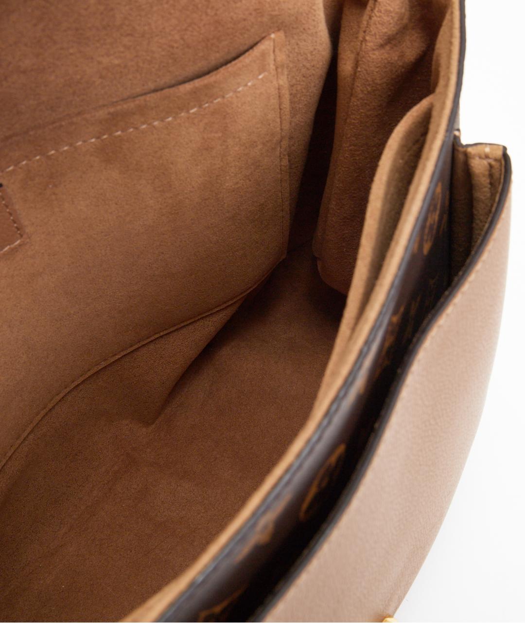 LOUIS VUITTON Коричневая кожаная сумка через плечо, фото 8