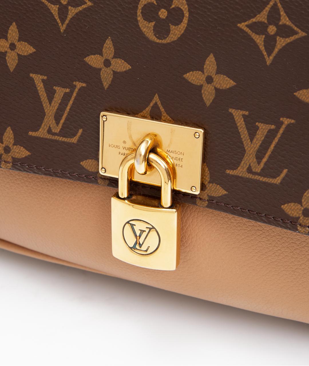 LOUIS VUITTON Коричневая кожаная сумка через плечо, фото 4