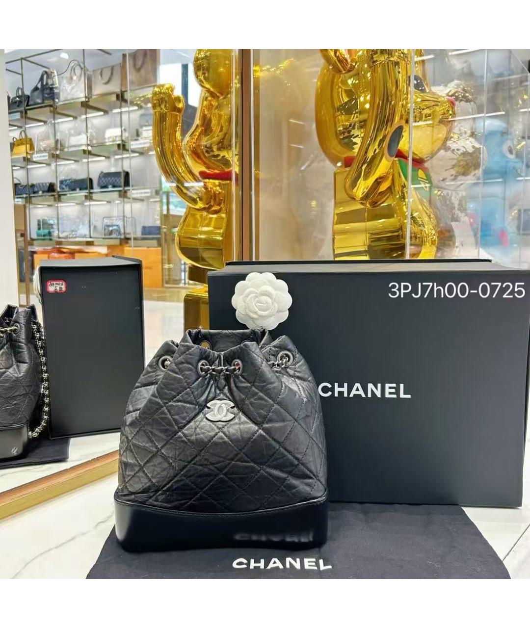 CHANEL Черный кожаный рюкзак, фото 5