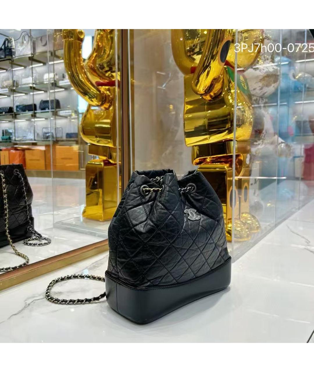 CHANEL Черный кожаный рюкзак, фото 3