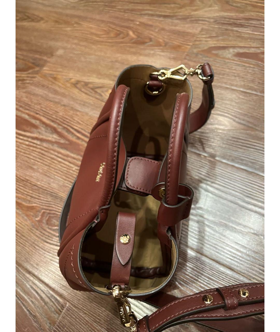 MAX MARA Бордовая кожаная сумка тоут, фото 5