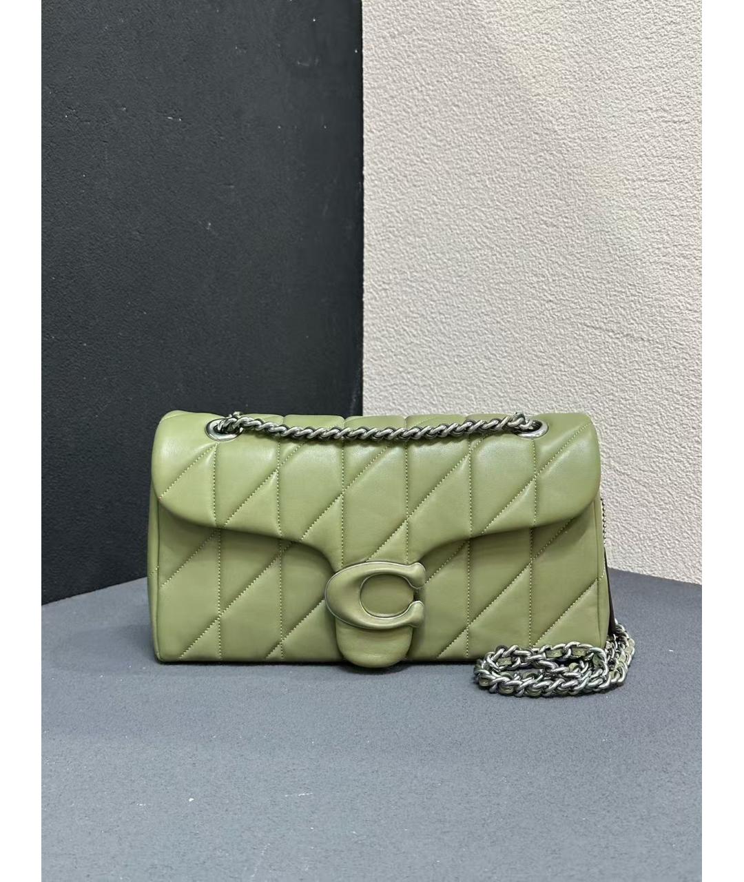 COACH Салатовая кожаная сумка через плечо, фото 2