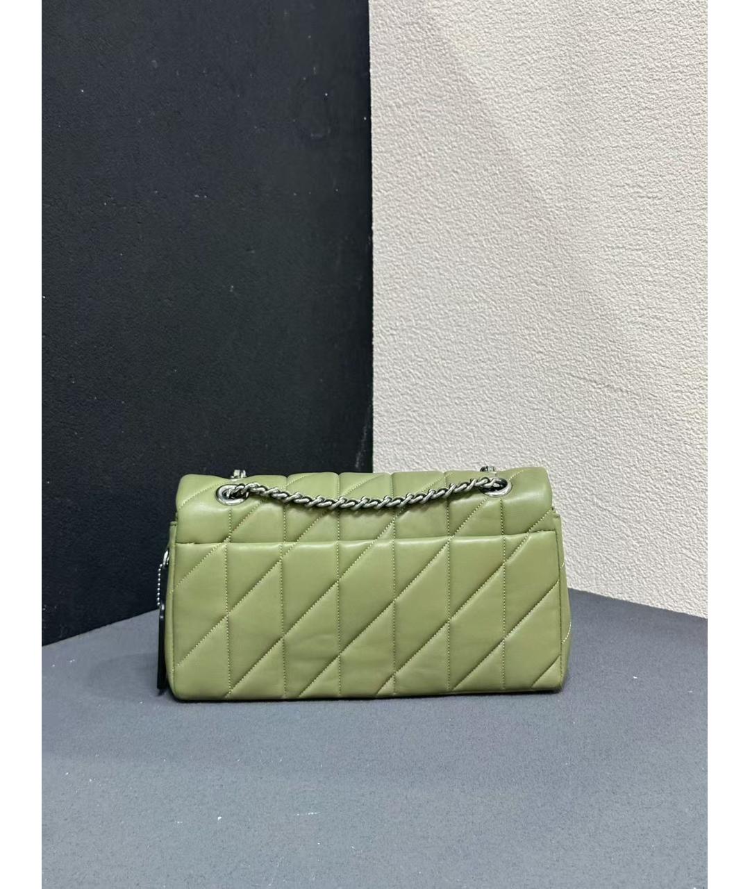 COACH Салатовая кожаная сумка через плечо, фото 4