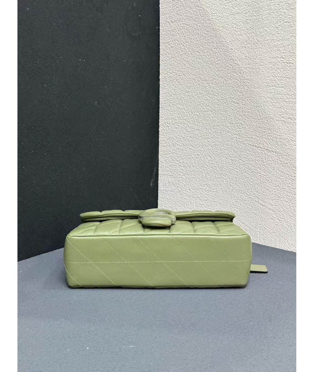 COACH Салатовая кожаная сумка через плечо, фото 5