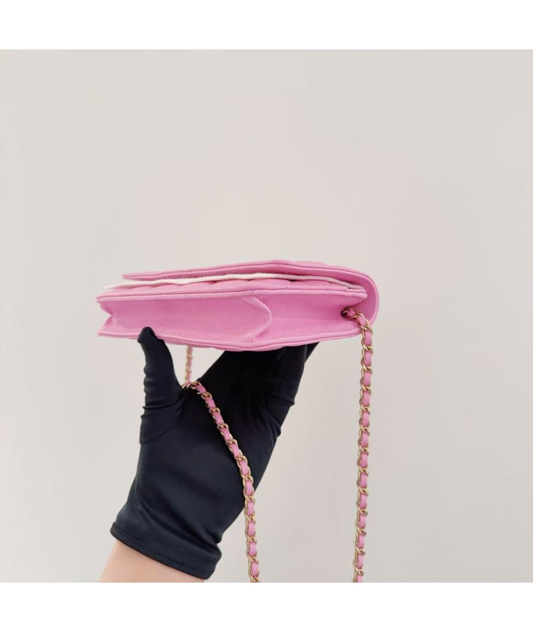 CHANEL Розовая кожаная сумка через плечо, фото 4
