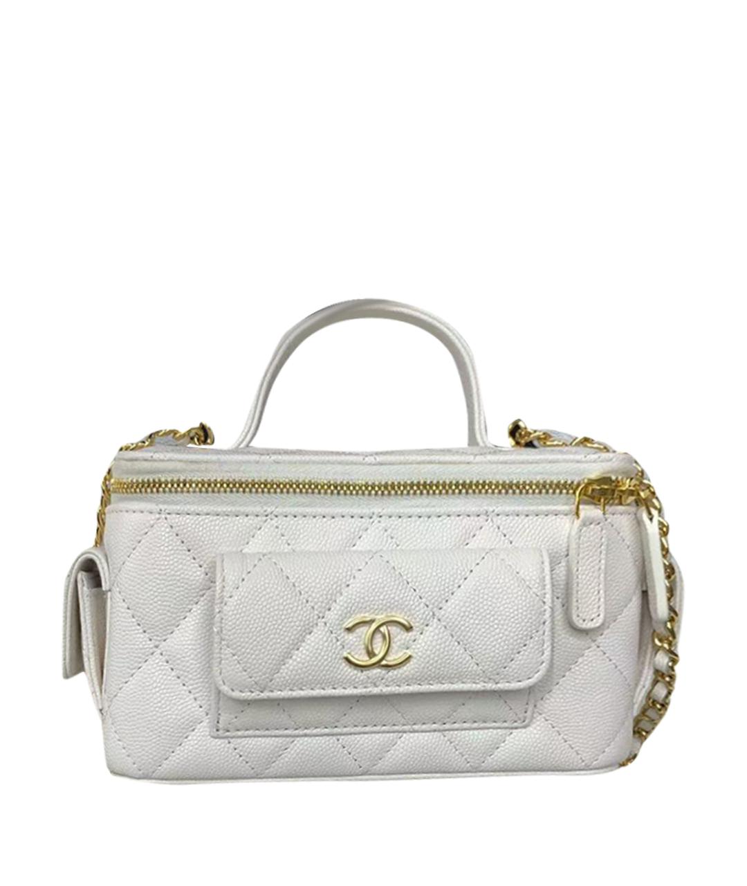 CHANEL Белая кожаная сумка через плечо, фото 1