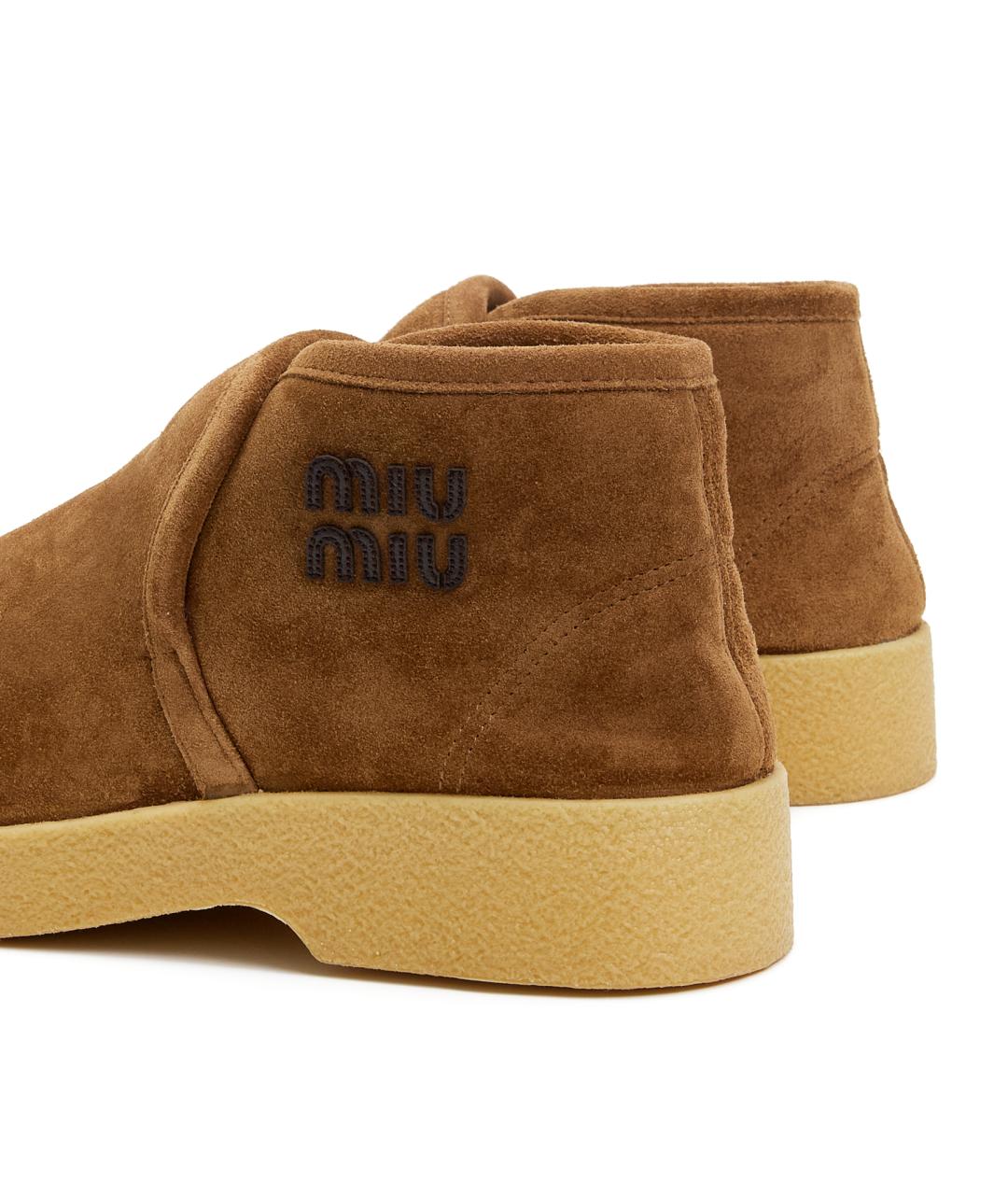 MIU MIU Коричневые замшевые ботинки, фото 5