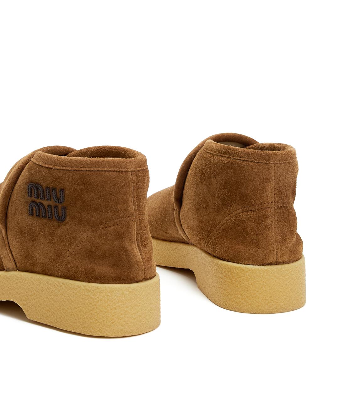 MIU MIU Коричневые замшевые ботинки, фото 3