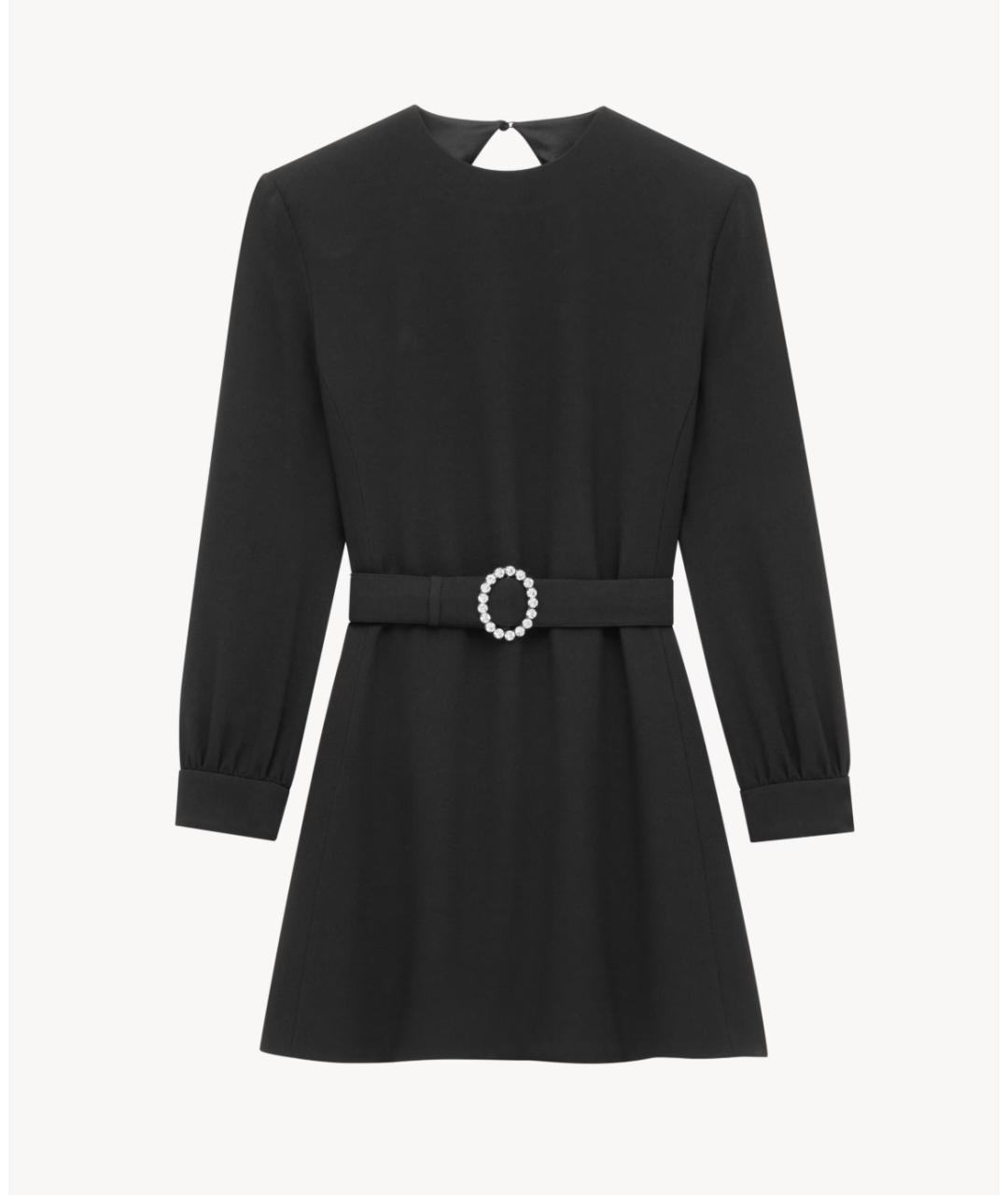 SAINT LAURENT Черное ацетатное повседневное платье, фото 4