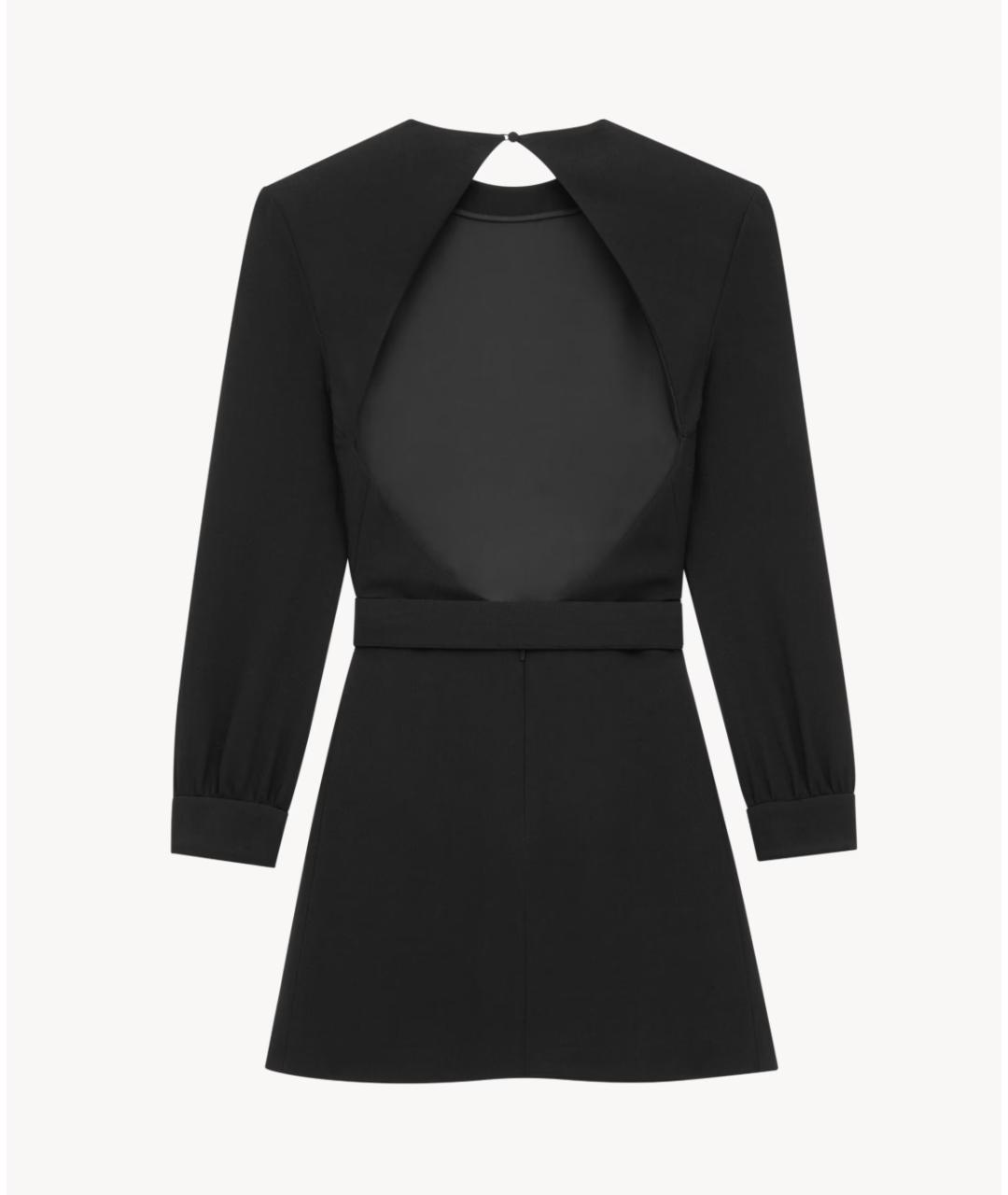 SAINT LAURENT Черное ацетатное повседневное платье, фото 3