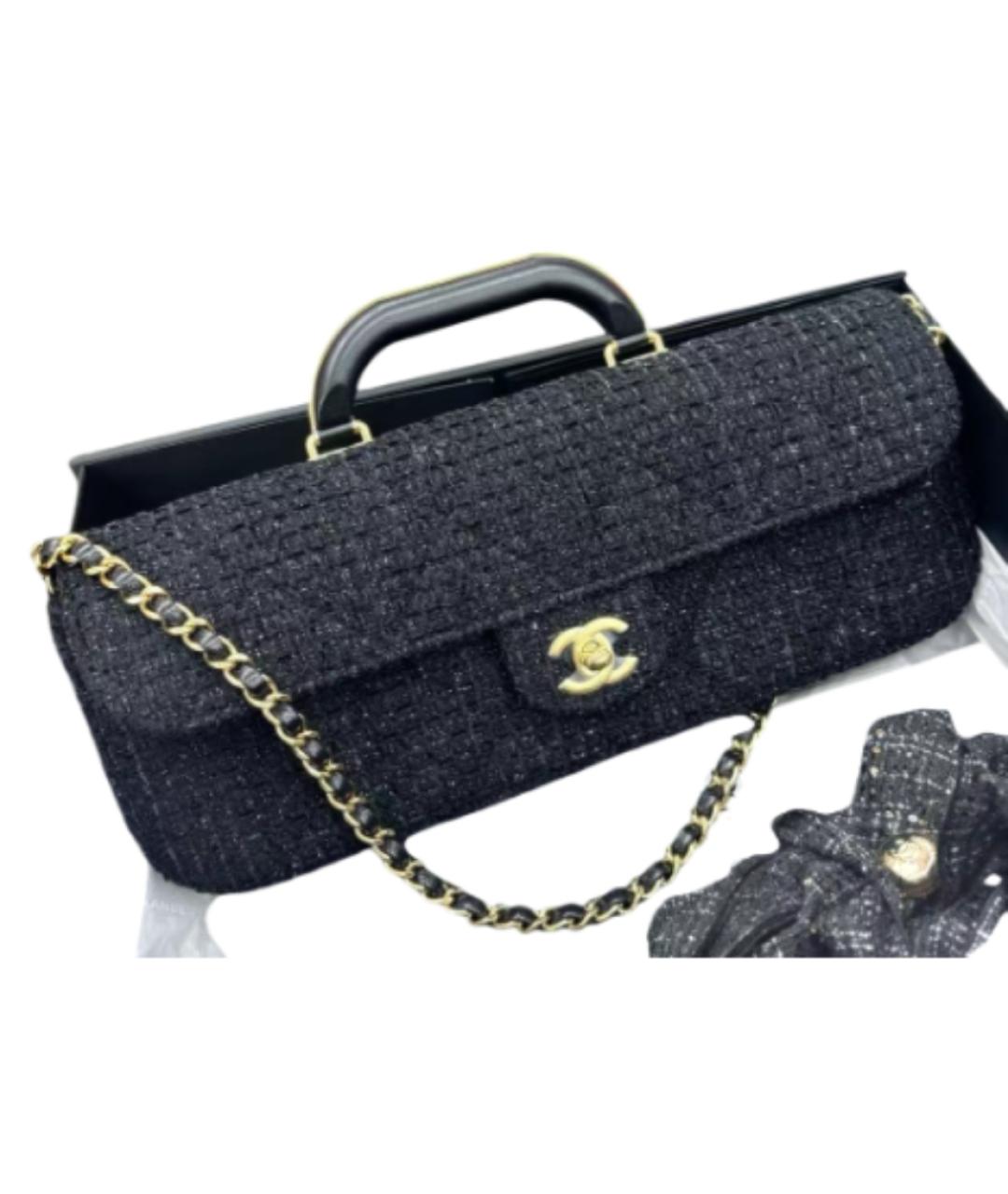 CHANEL Черная твидовая сумка через плечо, фото 2