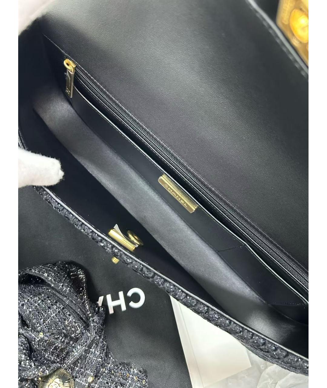 CHANEL Черная твидовая сумка через плечо, фото 6