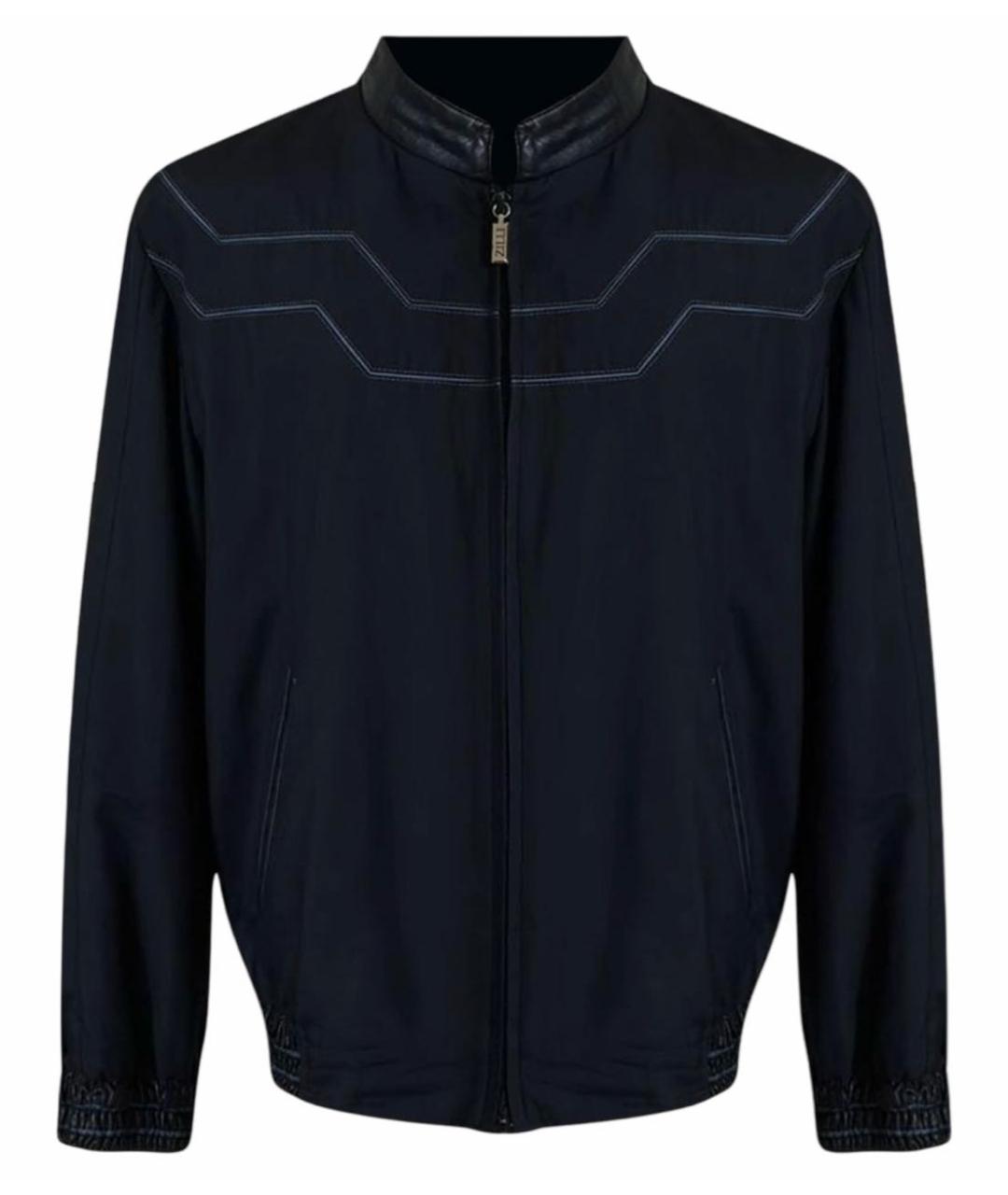 ZILLI Темно-синяя шелковая куртка, фото 1