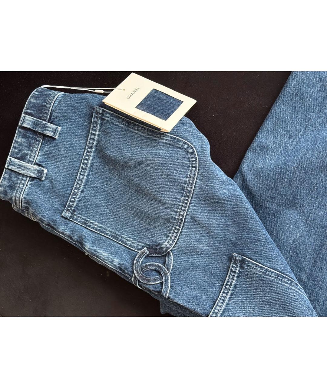 CHANEL Темно-синие джинсы клеш, фото 5