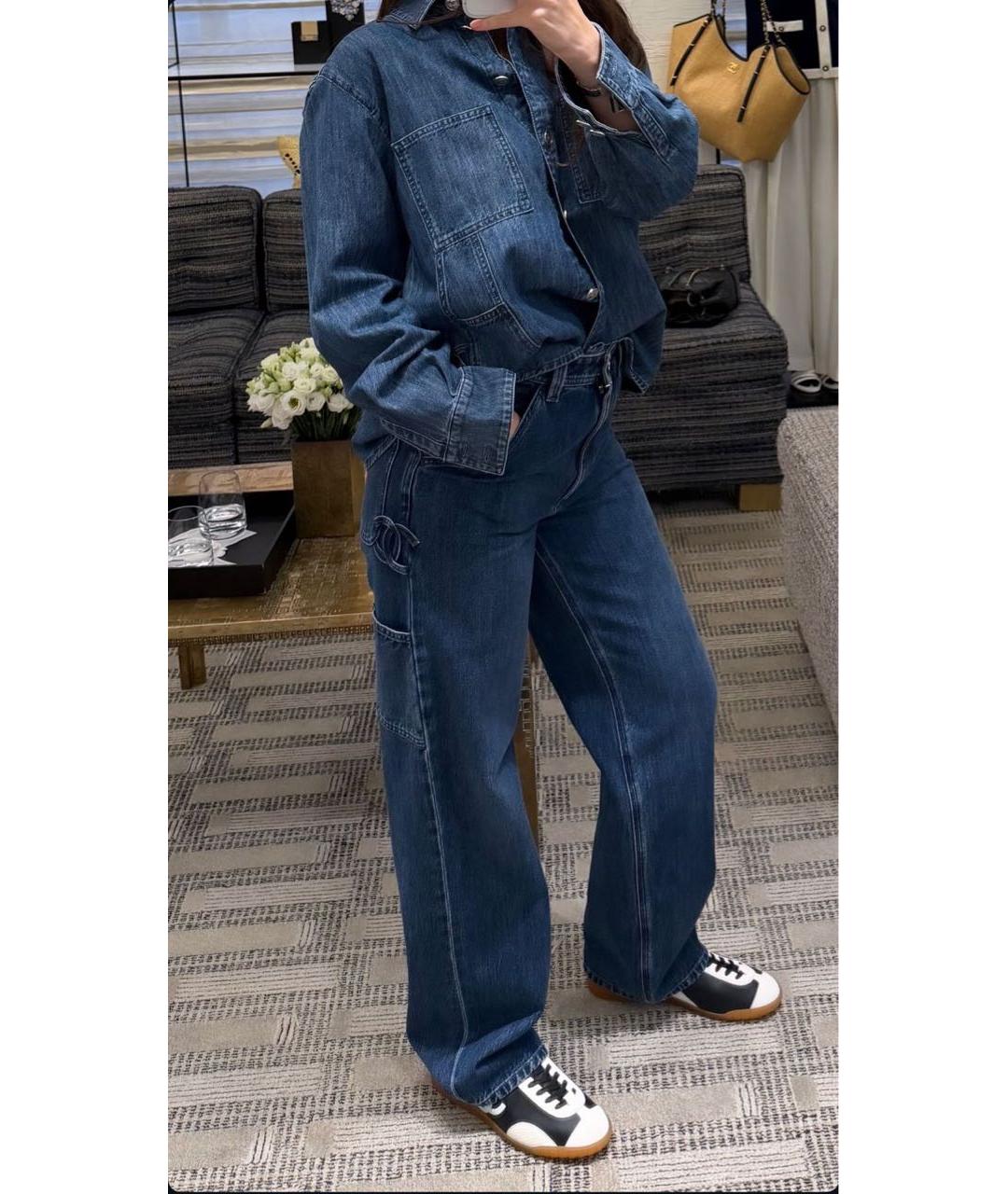 CHANEL Темно-синие джинсы клеш, фото 4