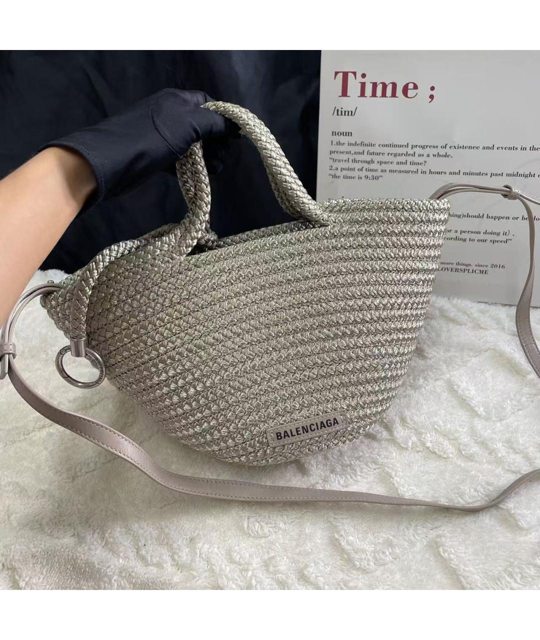 BALENCIAGA Бежевая тканевая сумка через плечо, фото 2