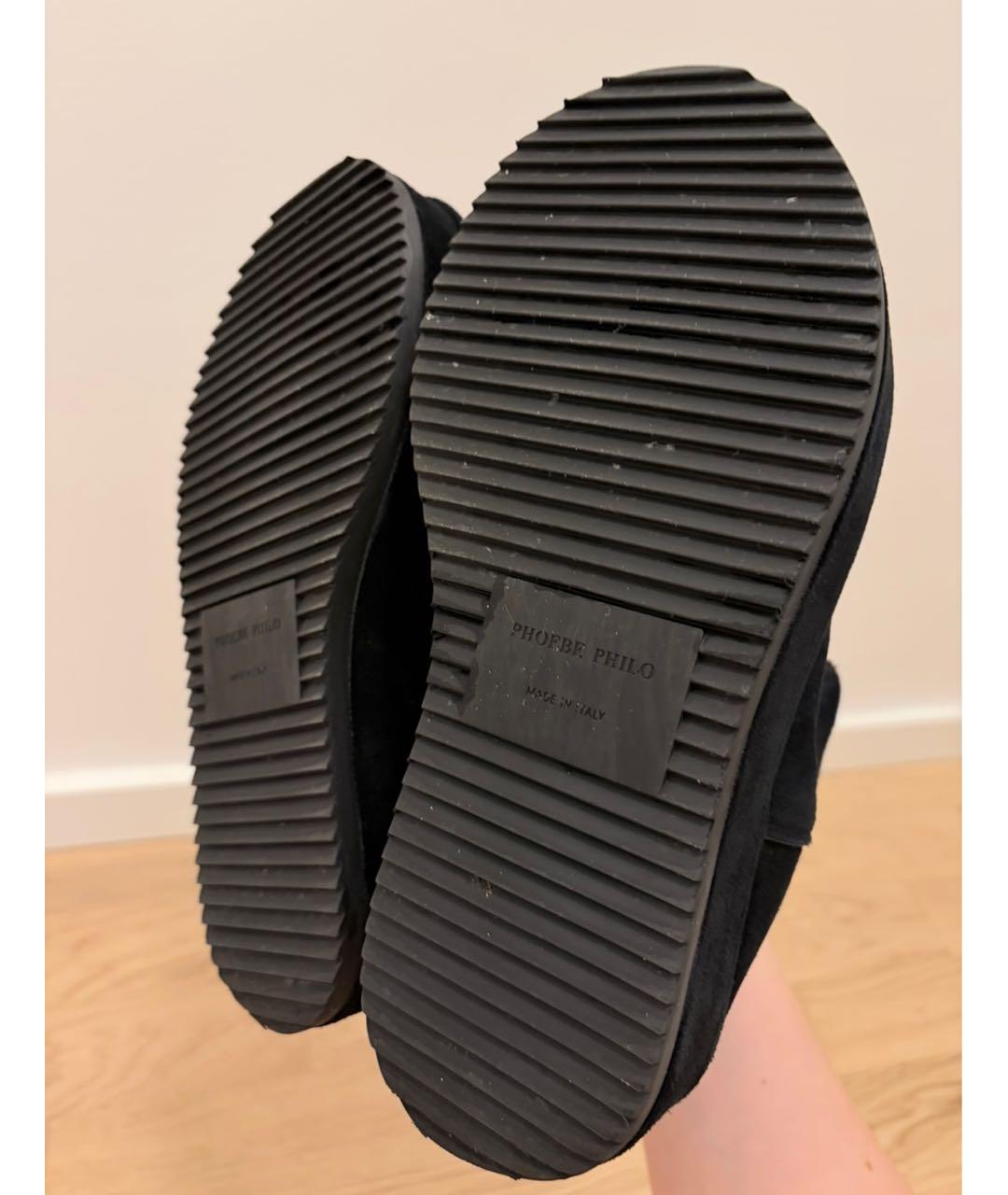 PHOEBE PHILO Черные замшевые полусапоги, фото 5