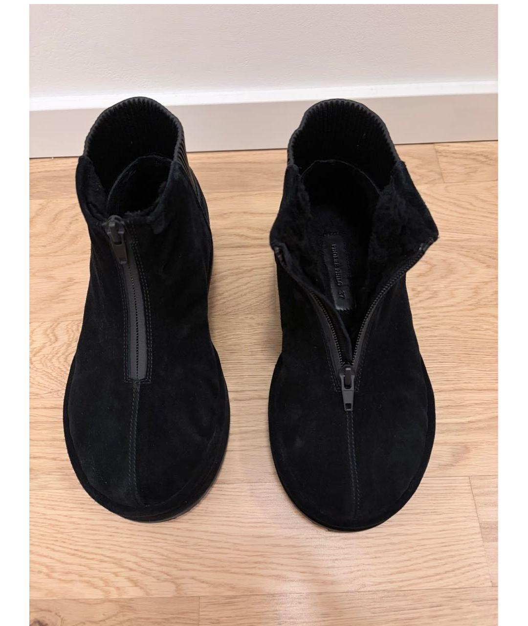 PHOEBE PHILO Черные замшевые полусапоги, фото 4