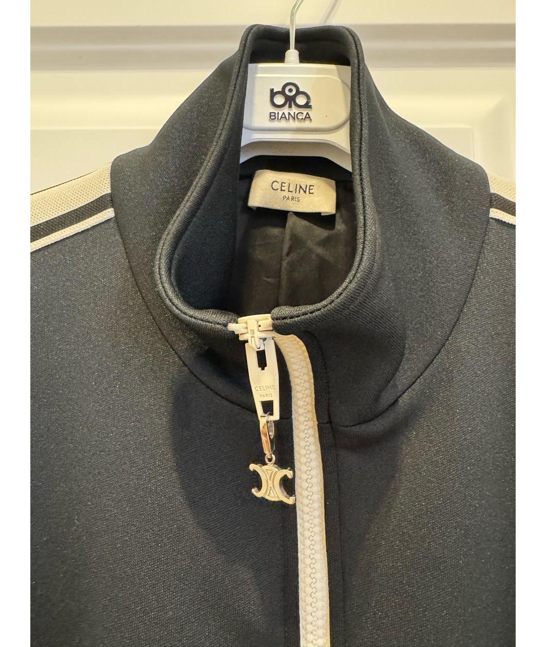 CELINE Темно-синяя полиэстеровая куртка, фото 4