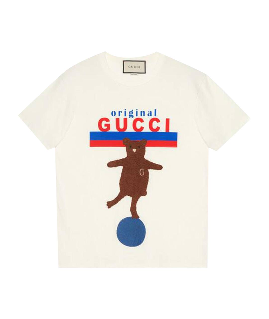 GUCCI Белая хлопковая футболка, фото 1