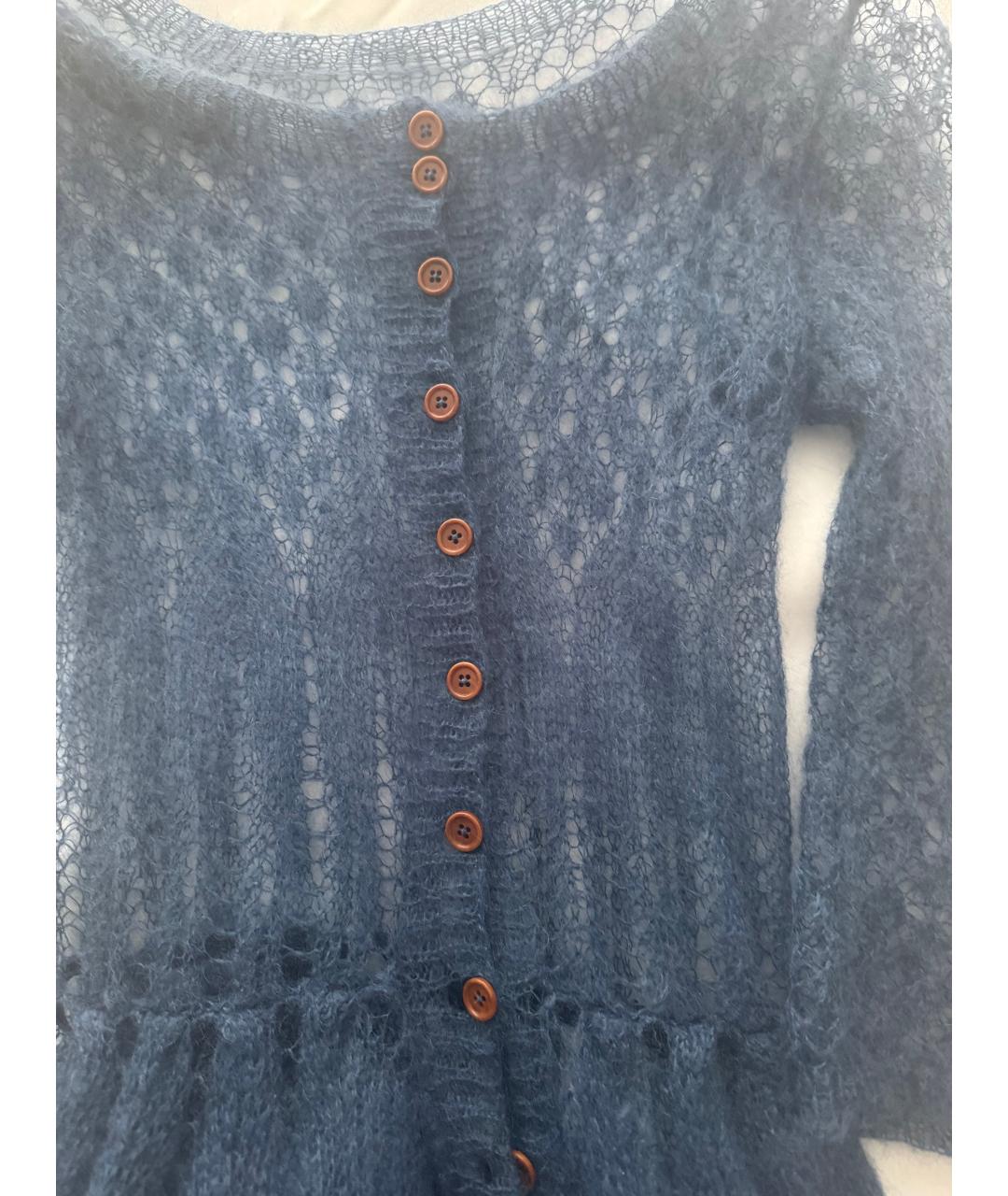 ULYANA SERGEENKO Голубое шерстяное повседневное платье, фото 4