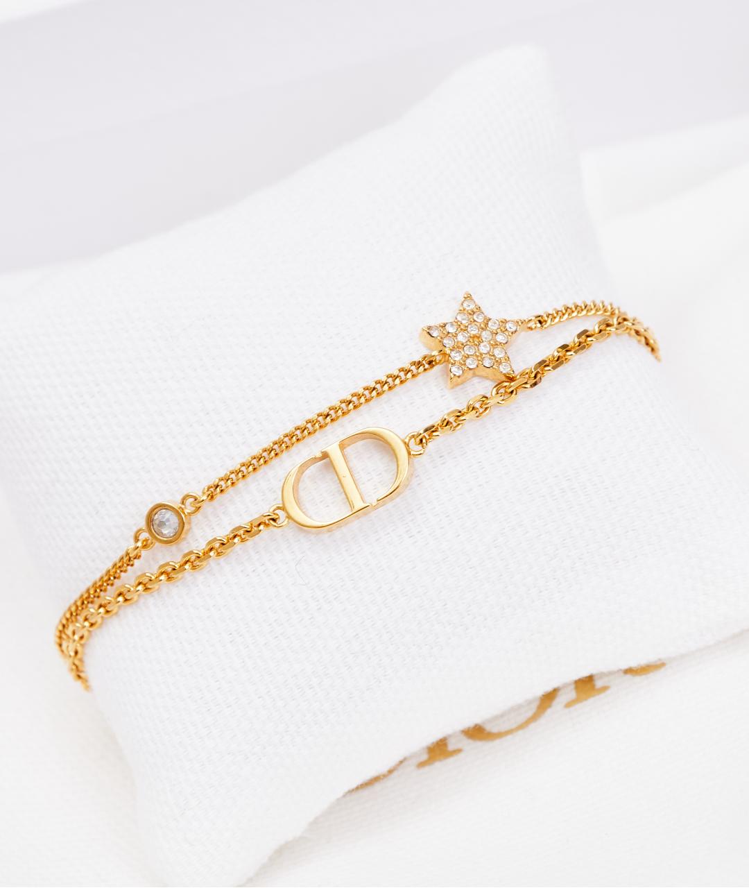 CHRISTIAN DIOR Золотой металлический браслет, фото 5