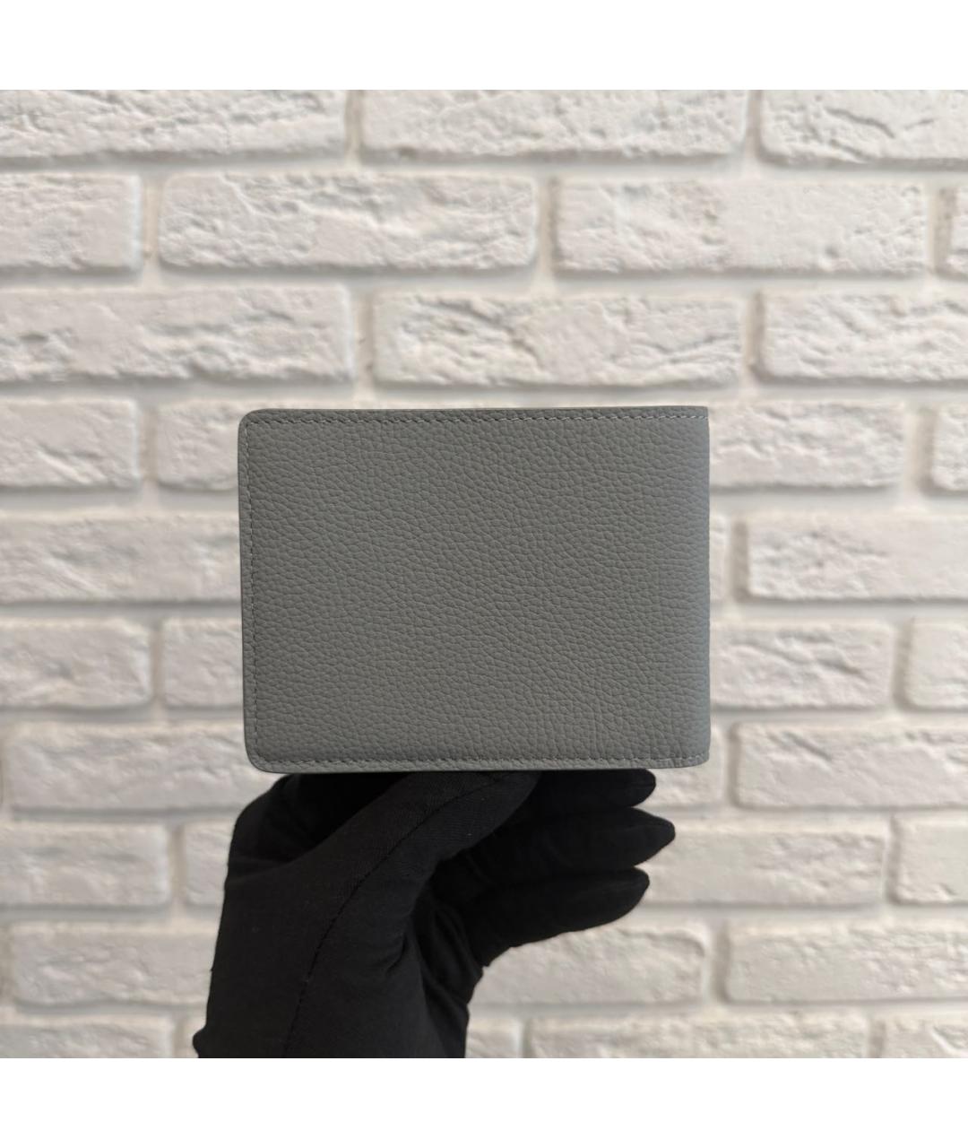 LOUIS VUITTON Серый кожаный кошелек, фото 4