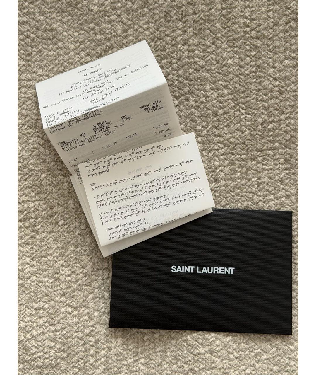 SAINT LAURENT Черный кожаный ремень, фото 6