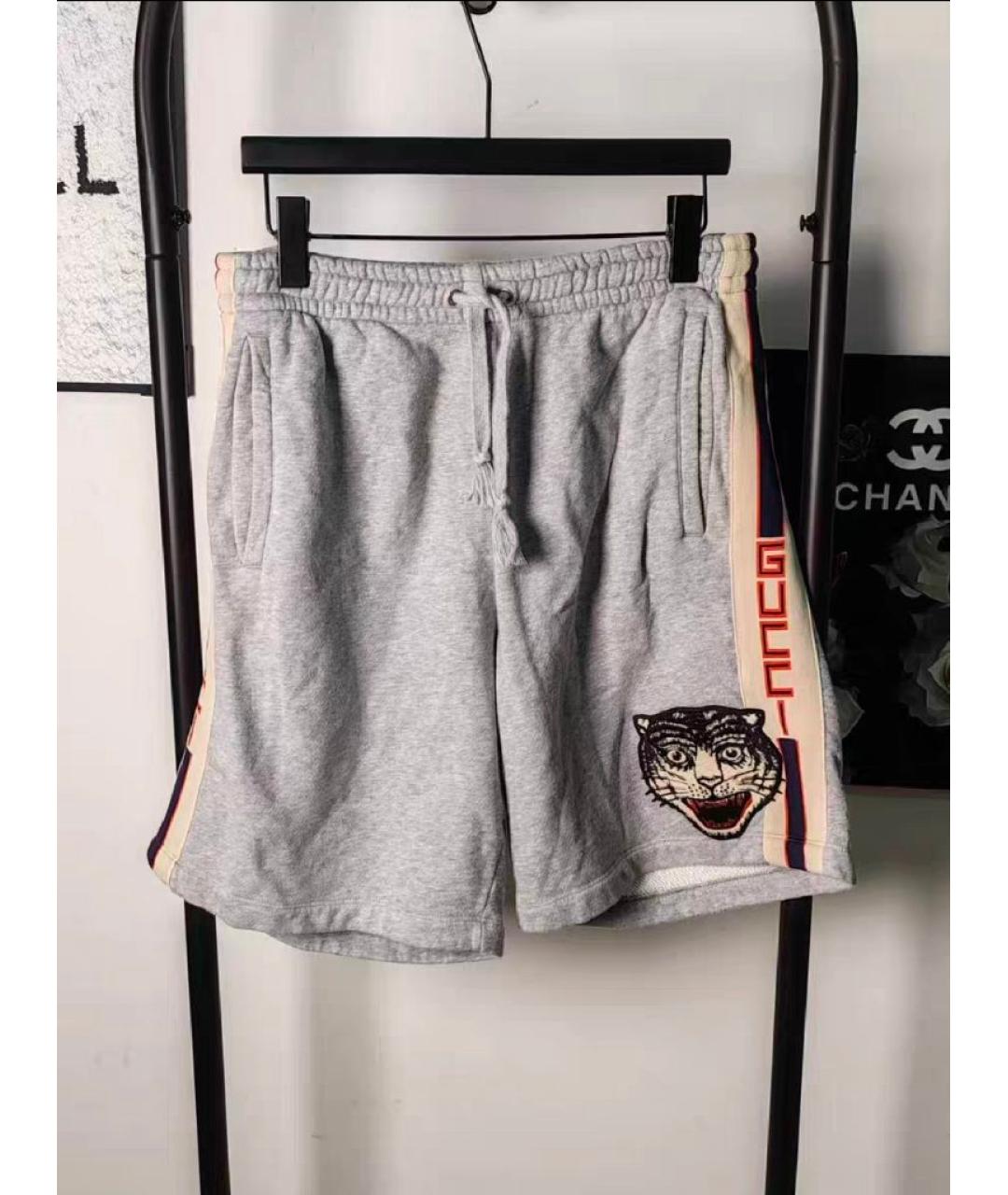 GUCCI Серые хлопковые шорты, фото 4