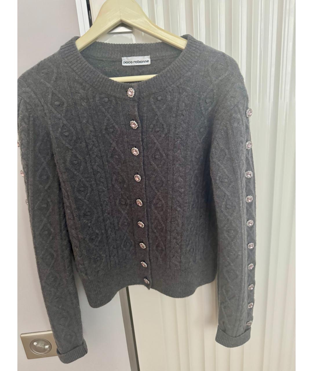 PACO RABANNE Серый шерстяной кардиган, фото 7