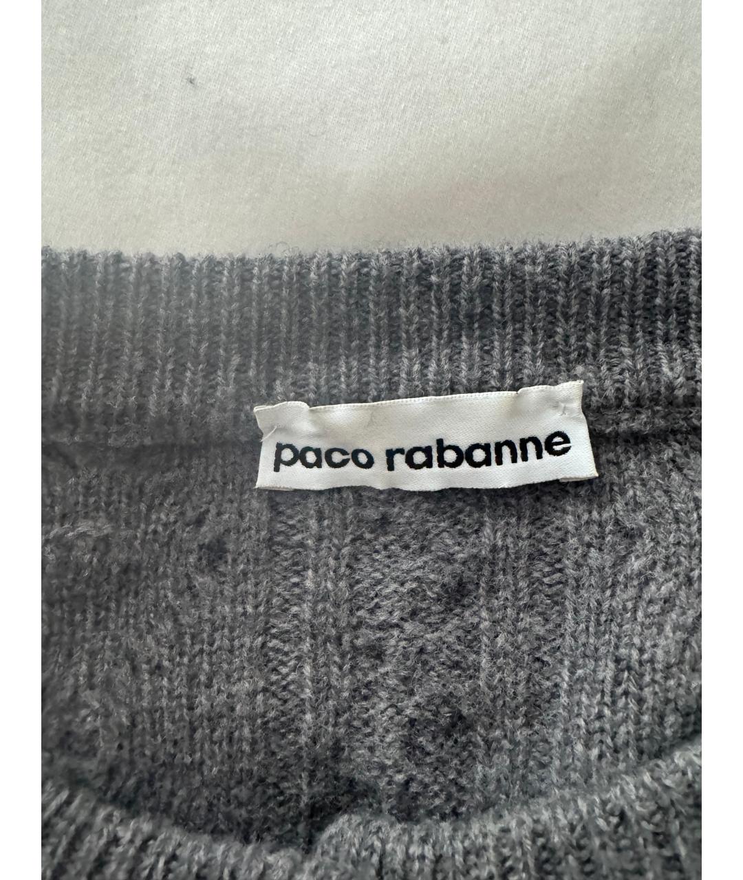 PACO RABANNE Серый шерстяной кардиган, фото 3