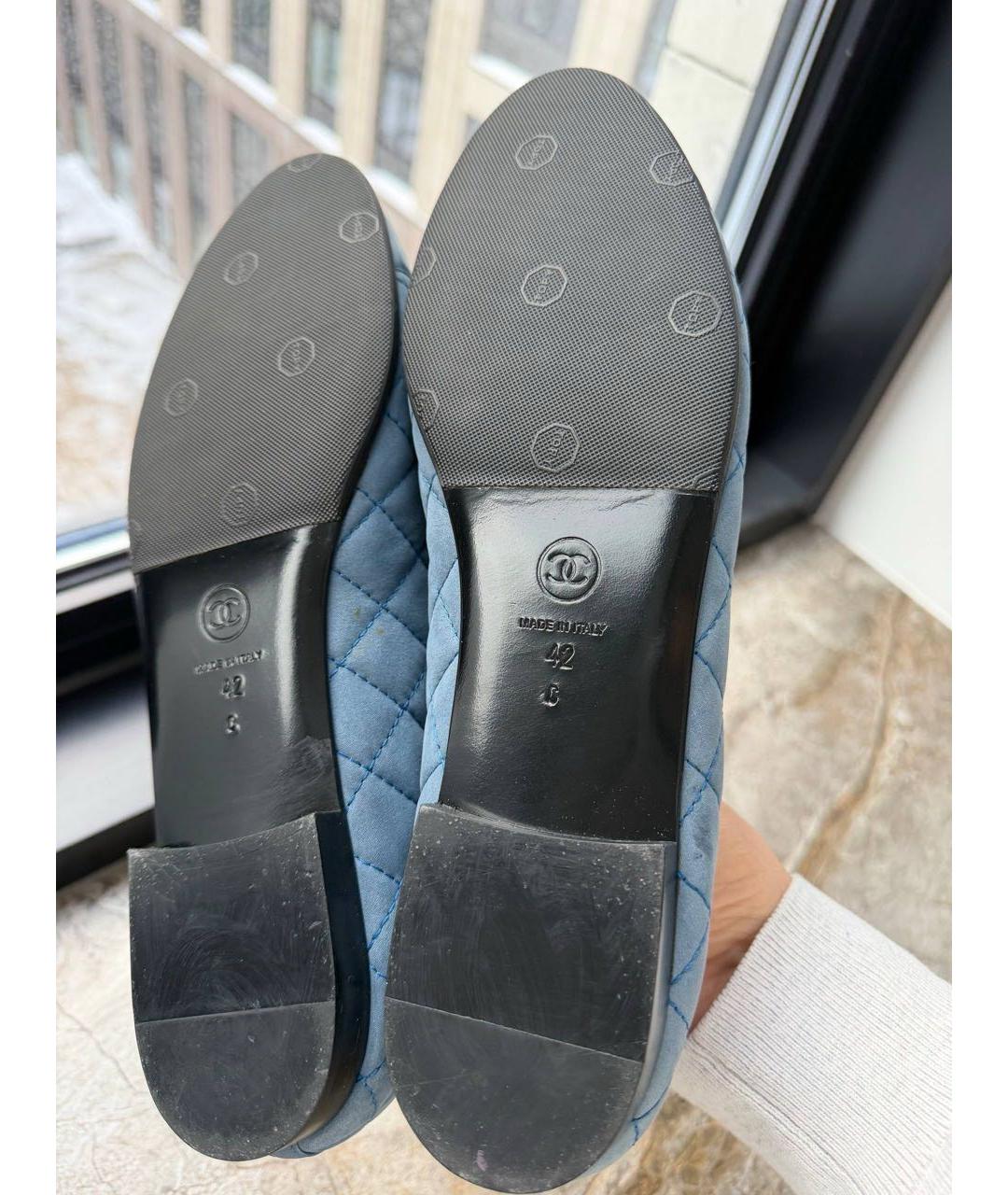 CHANEL Синие кожаные балетки, фото 5