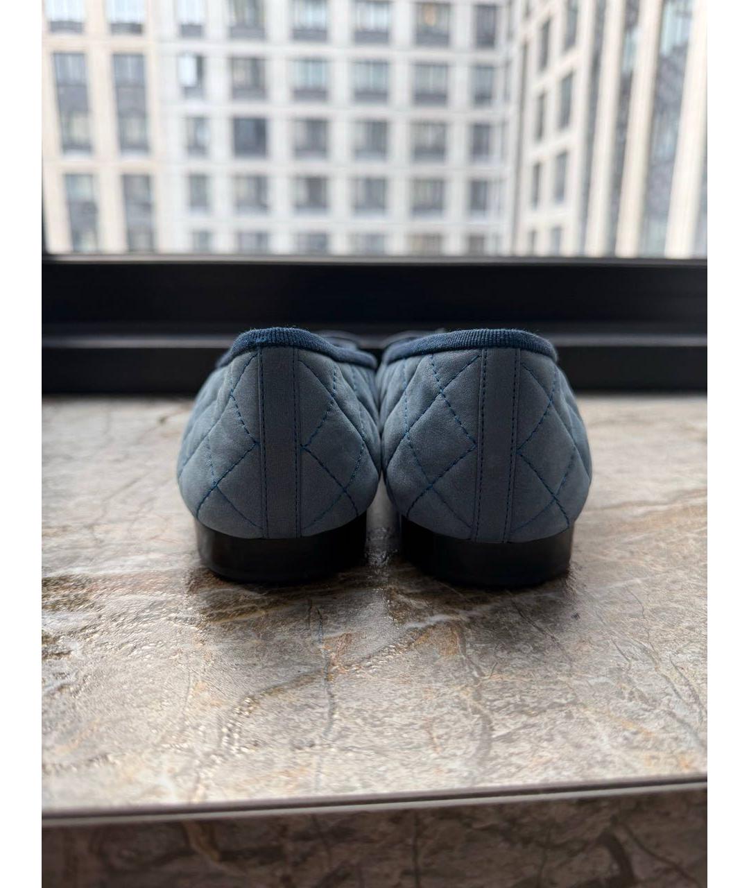 CHANEL Синие кожаные балетки, фото 4