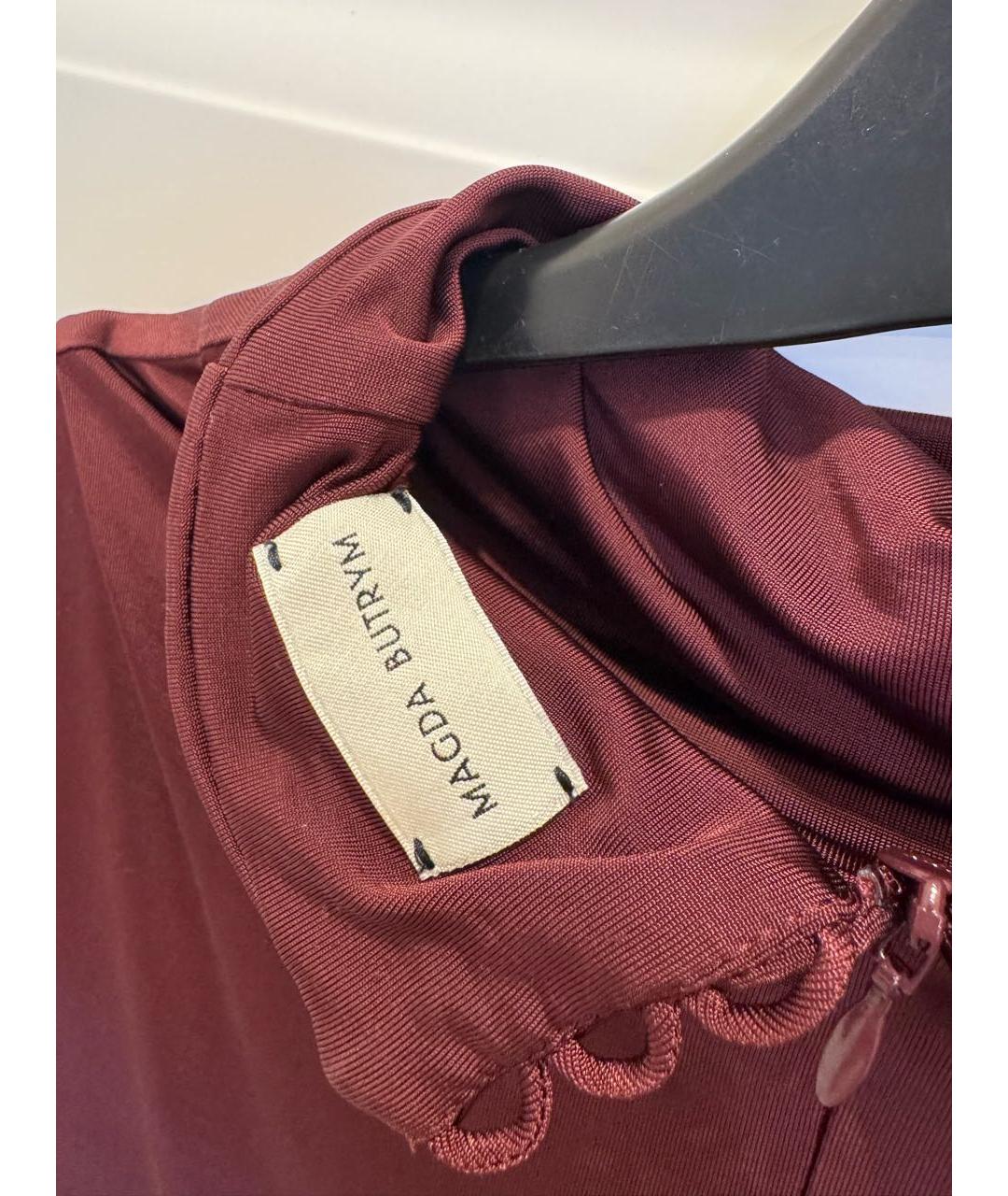 MAGDA BUTRYM Бордовое вискозное вечернее платье, фото 2